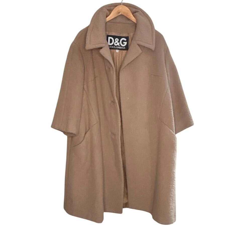Vintage NWT Dolce & Gabbana tan wool coat size IT 44 Made in Italy